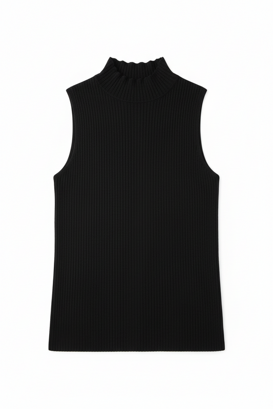 worthington Women's Rib Turtleneck Sweater Sleeveless