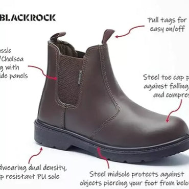 Blackrock Safety Dealer Boots Dark Brown Steel Toe Puncture Slip-Resistant. - Gomix Brands Outlet