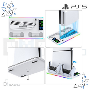 RGB Cooling & Charging Stand for PS5 Slim Pro