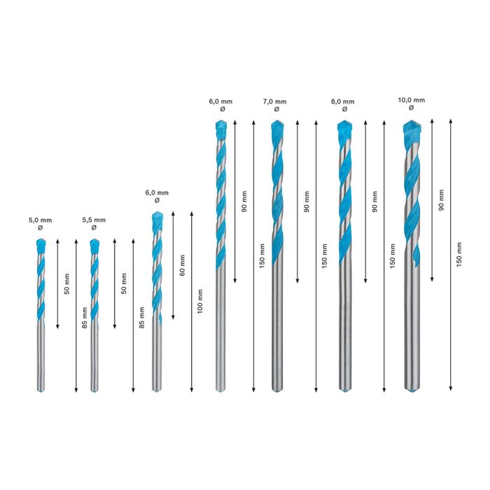 Bosch Expert Multi-Construction CYL-9 Drill Bit Set, 7-Piece All-Material Drilling