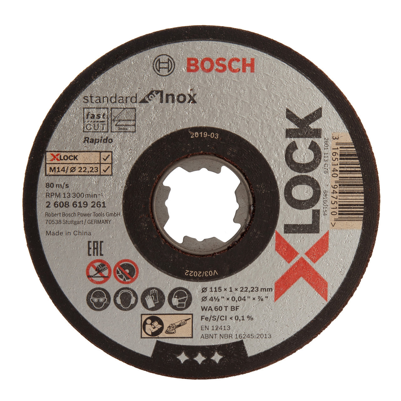 Bosch X-LOCK Inox 115mm Metal Cutting Discs - 1mm Thin - 10 Pack