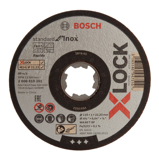 Bosch X-LOCK Inox 115mm Metal Cutting Discs - 1mm Thin - 10 Pack - Gomix Brands Outlet