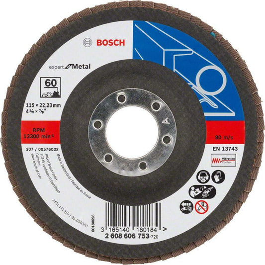 Bosch Expert for Metal 115mm Flap Disc Grit 60 Angled