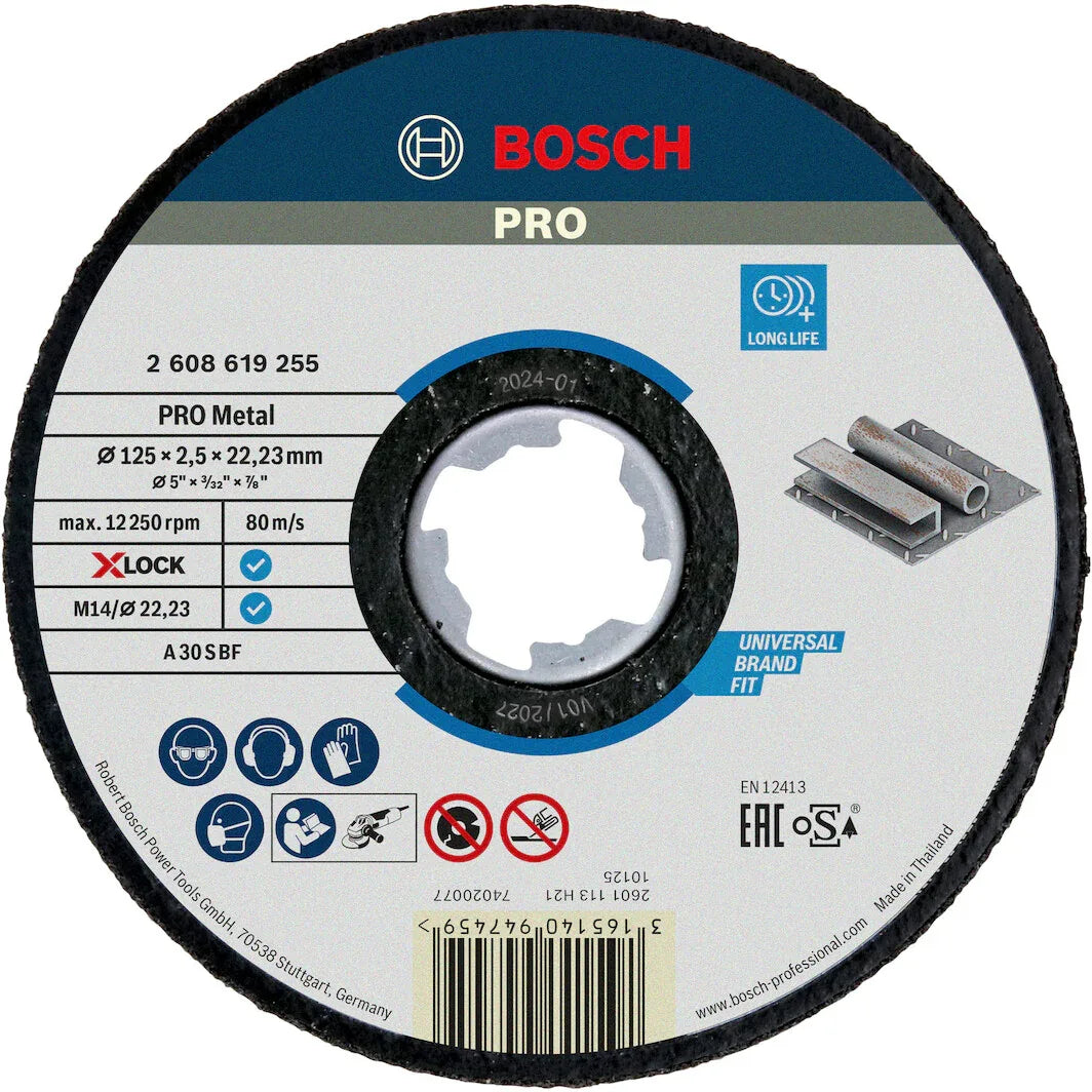 Bosch X-LOCK Expert Metal Grinding Disc 125mm 2.5mm Thick for Angle Grinders - Gomix Brands Outlet