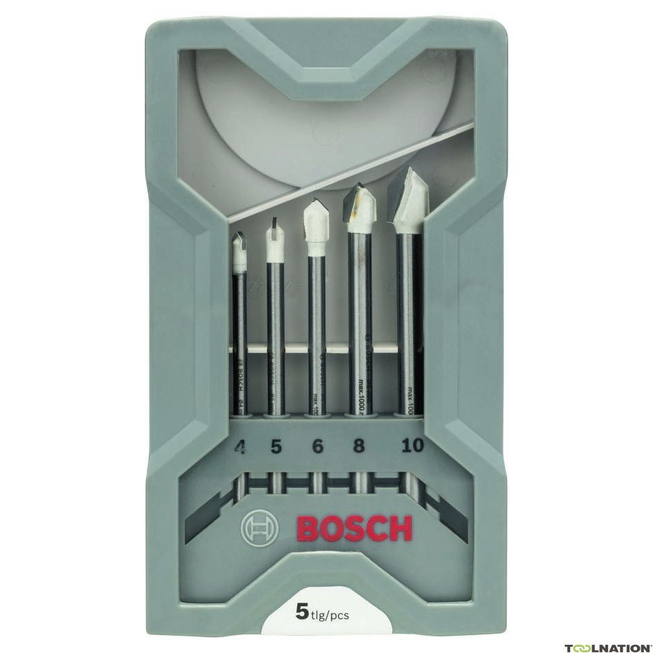 Bosch CYL-9 Ceramic Tile Drill Bit Set, 5-Piece, 4-10mm, Carbide, Precision
