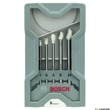 Bosch CYL-9 Ceramic Tile Drill Bit Set, 5-Piece, 4-10mm, Carbide, Precision