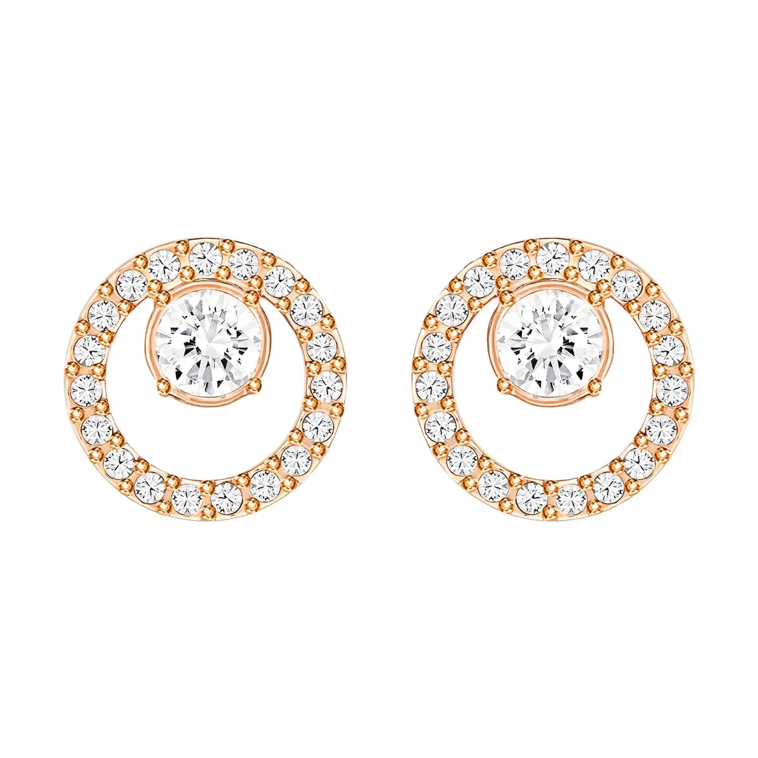 Swarovski Shimmering Rose Gold-Tone Crystal Stud Earrings for Women - Gomix Brands Outlet