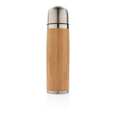 Versatile Bamboo Insulated Water Bottle - Double Wall Stainless Steel, Hot Cold - Gomix Brands Outlet