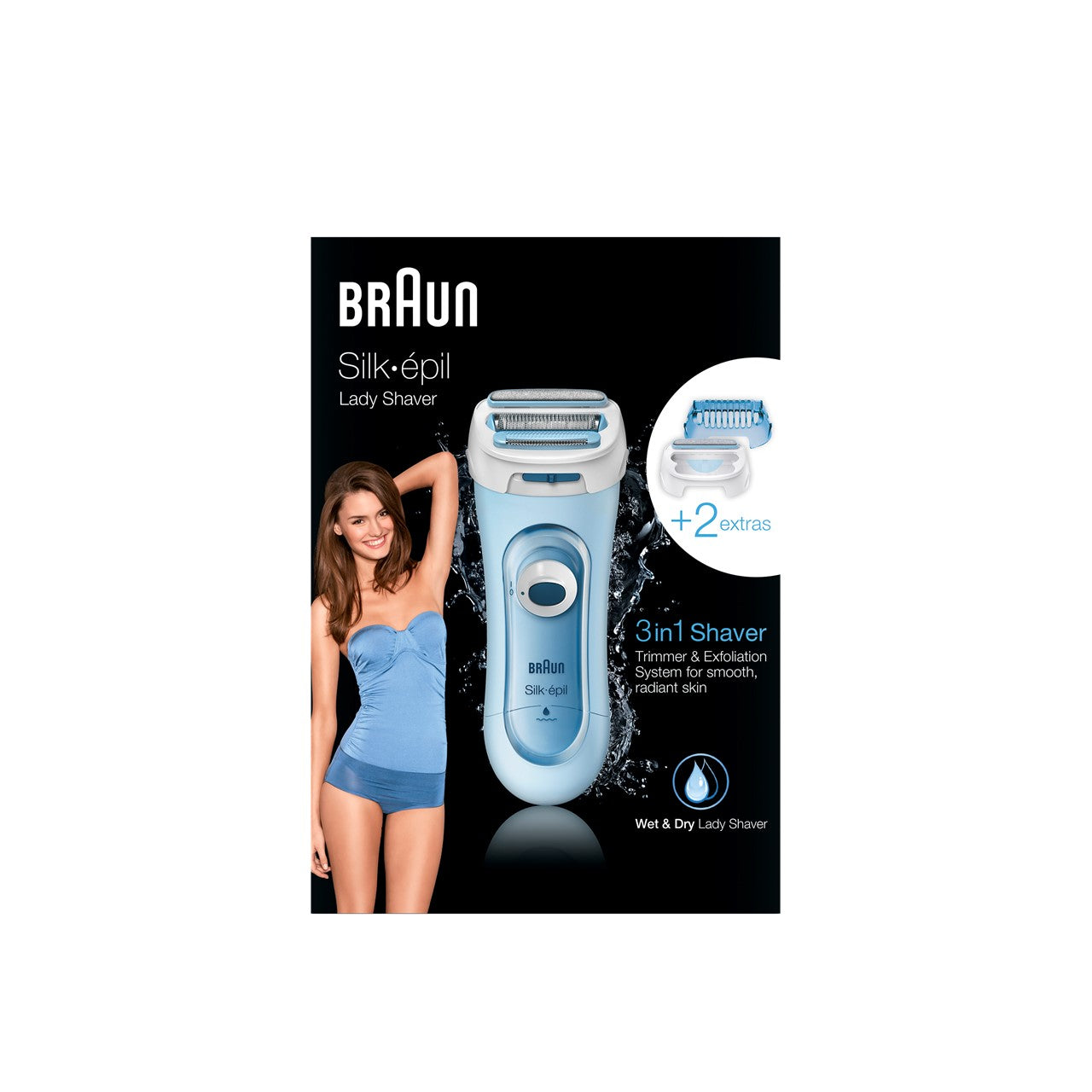 Braun Silk-Épil 3-in-1 Lady Shaver Wet & Dry Trimmer Exfoliator