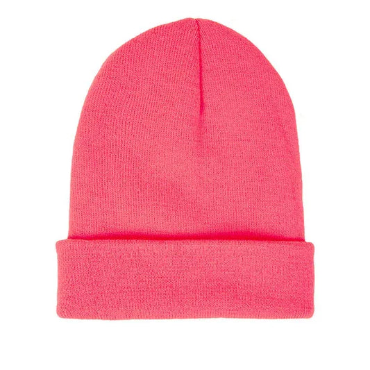 Vibrant Neon Pink Ribbed Knit Beanie Hat for Women - Cozy & Stylish - Gomix Brands Outlet