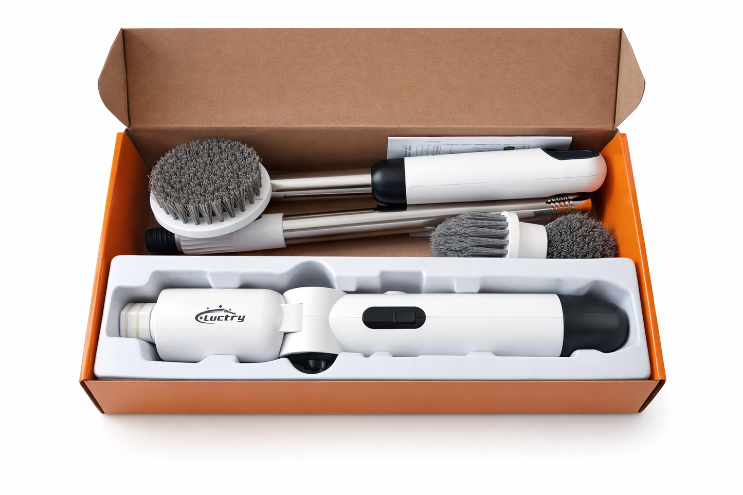 Luctry Electric Cleaner 37W with Angle and Flat Brushes