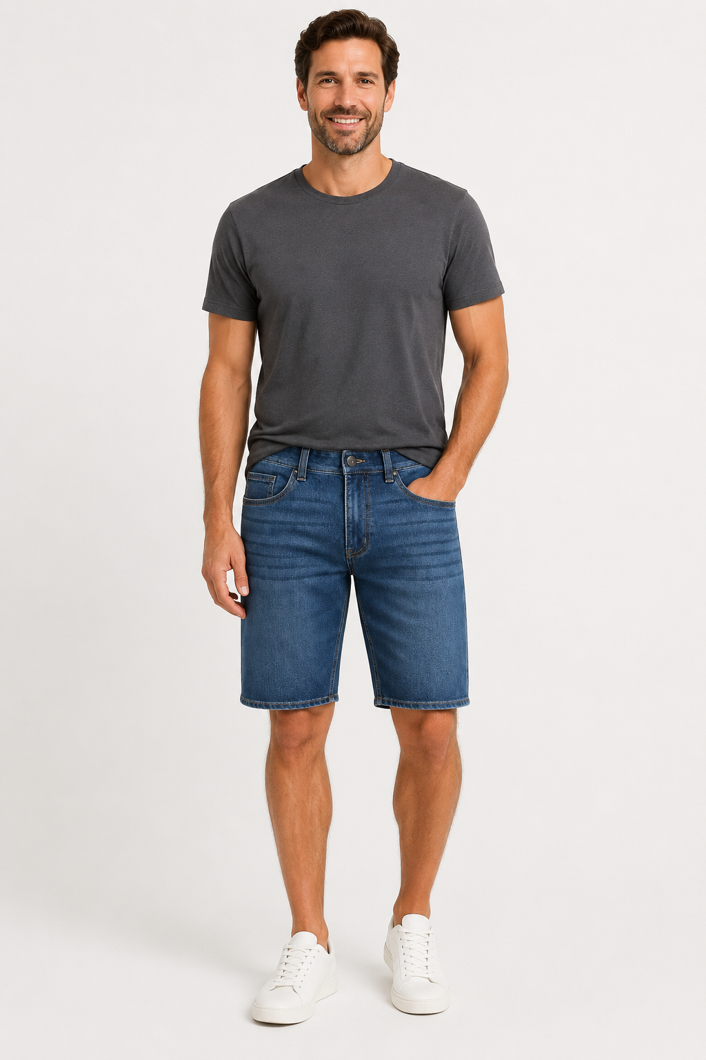 LIVERGY Men's Denim Bermuda Shorts