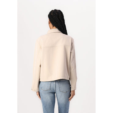 Tom Tailor Denim Women's Easy Short Light Jacket: Soft Calm Beige Button-Up