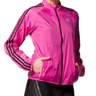 Vibrant Pink adidas Performance Women's ClimaProof Running Jacket with Reflective Details