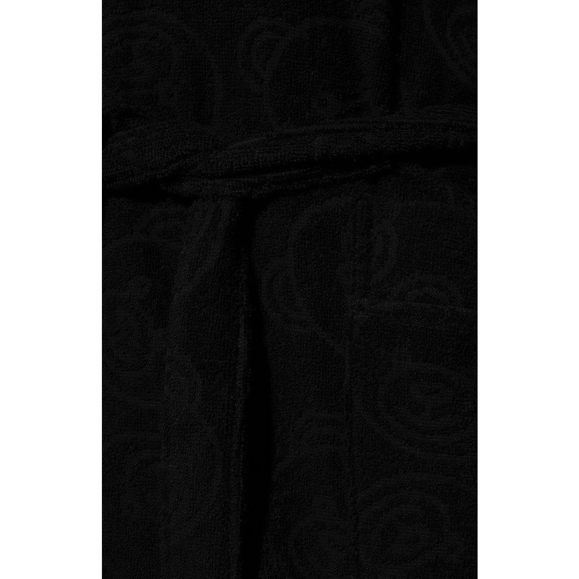 Moschino Black Cotton Terry Bathrobe: Luxurious Teddy Bear Design for Ultimate Comfort