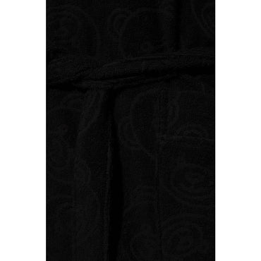 Moschino Black Cotton Terry Bathrobe: Luxurious Teddy Bear Design for Ultimate Comfort