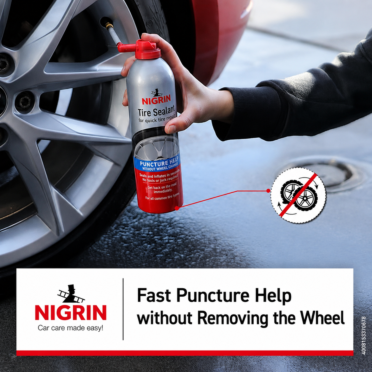 Nigrin Tyre Sealant 500ml Automotive Tire Repair Solution