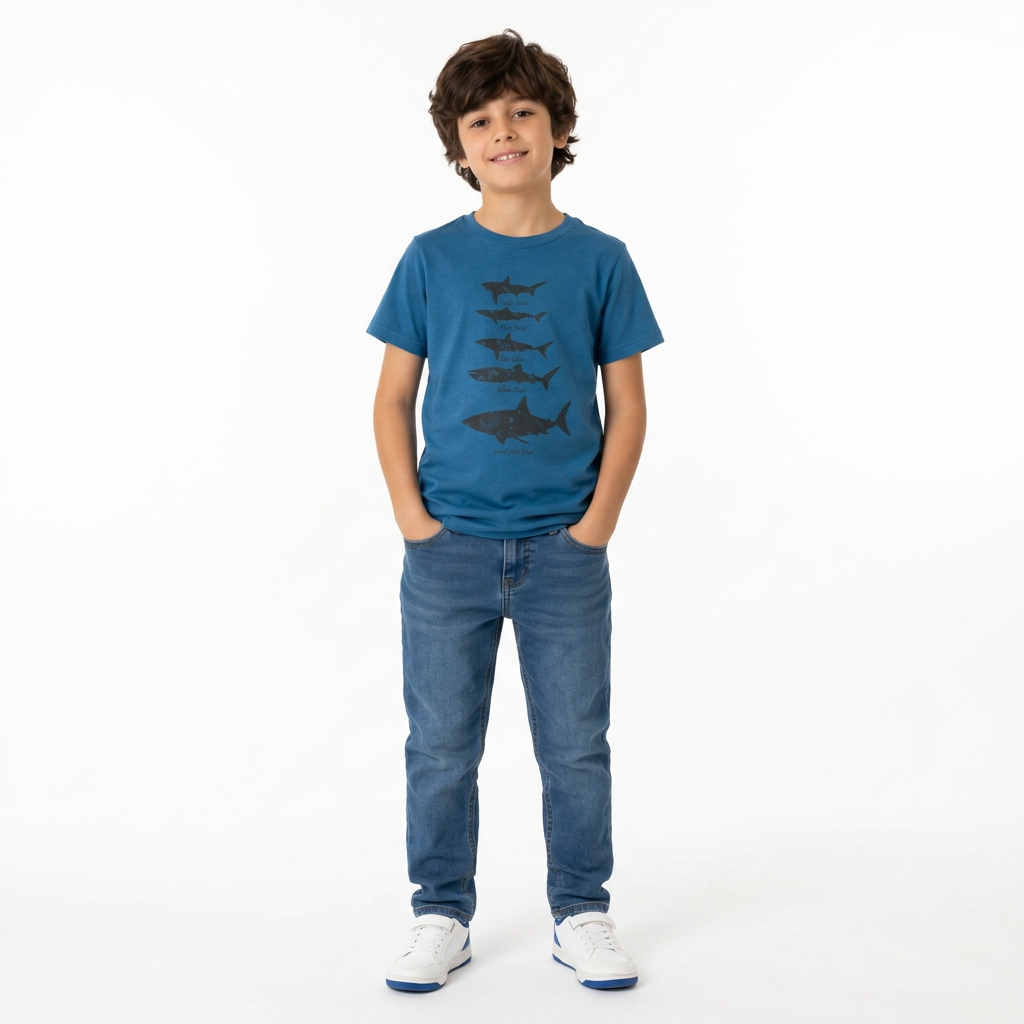 Pepperts Boys' Shark World Short-Sleeve T-Shirt