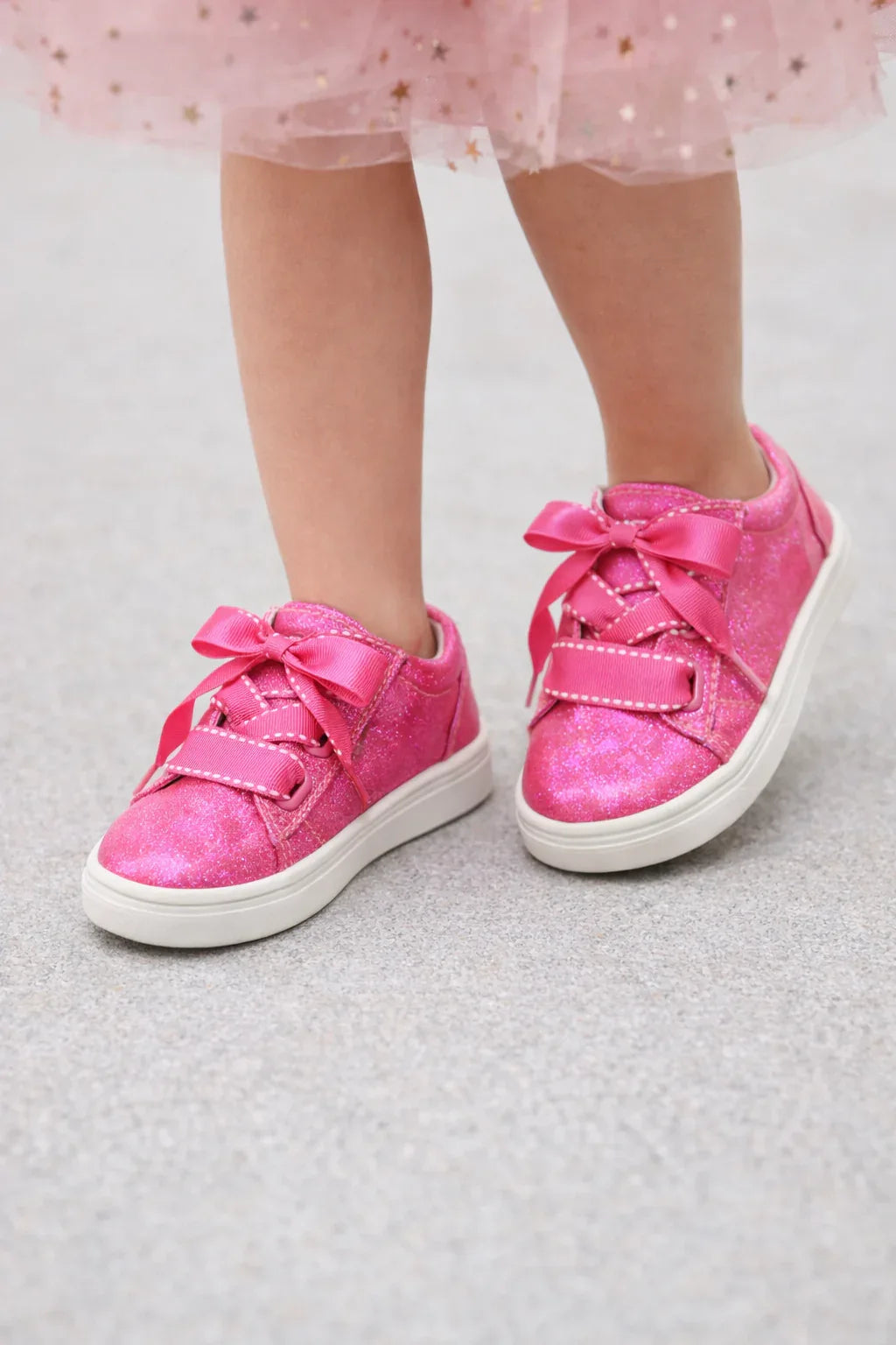 Cat & Jack Girls Fuchsia Glitter Lace-Up Sneakers - Gomix Brands Outlet