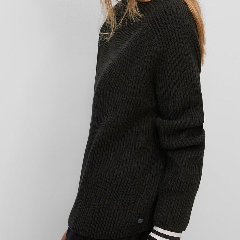 Marc O'Polo DENIM Women's Black Ribbed Turtleneck Sweater Warm Knitwear