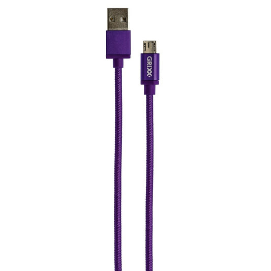 GRIXX Braided Micro USB Data Sync Charging Cable, 3.3ft, Purple - Gomix Brands Outlet