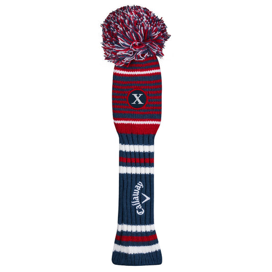 Callaway Classic Pom Pom Golf Hybrid Headcover - Navy Red White Knit