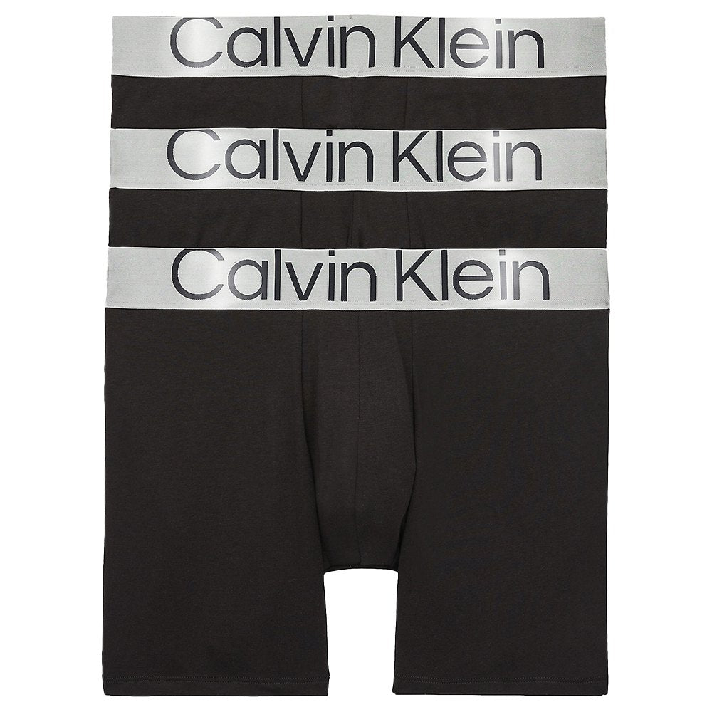 Calvin Klein Men's Steel Cotton 3-Pack Boxer Briefs – Black, Ultimate Comfort & Style