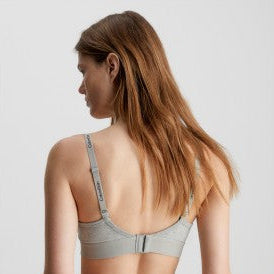 Calvin Klein Women's Reimagined Heritage Logo Grey Cotton Stretch Bralette