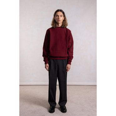 Heavyweight Burgundy Crewneck Sweatshirt Made from Premium Cotton