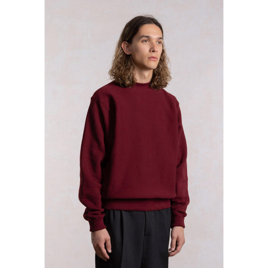 Heavyweight Burgundy Crewneck Sweatshirt Made from Premium Cotton