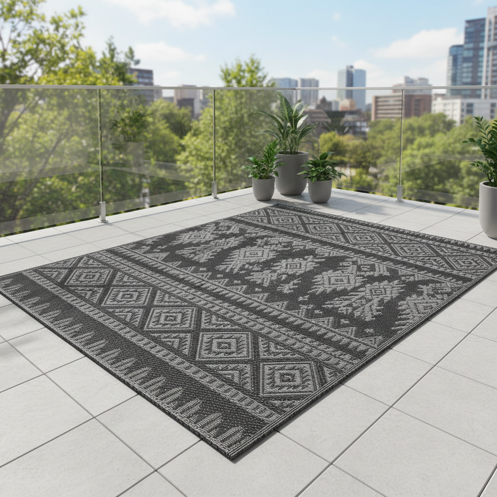 Geometric Rug Woven Indoor & Outdoor Rug