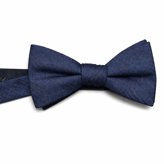 J.Ferrar Navy Blue Textured Bow Tie