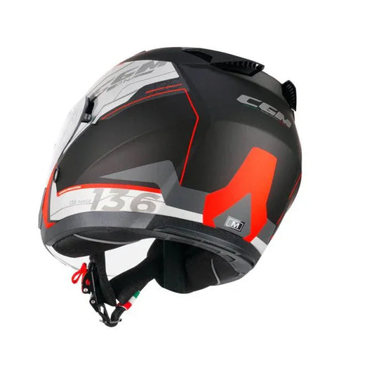 CGM 136S DNA Apache Jet Helmet - ECE 22.06, Matt Black/White/Red - Gomix Brands Outlet