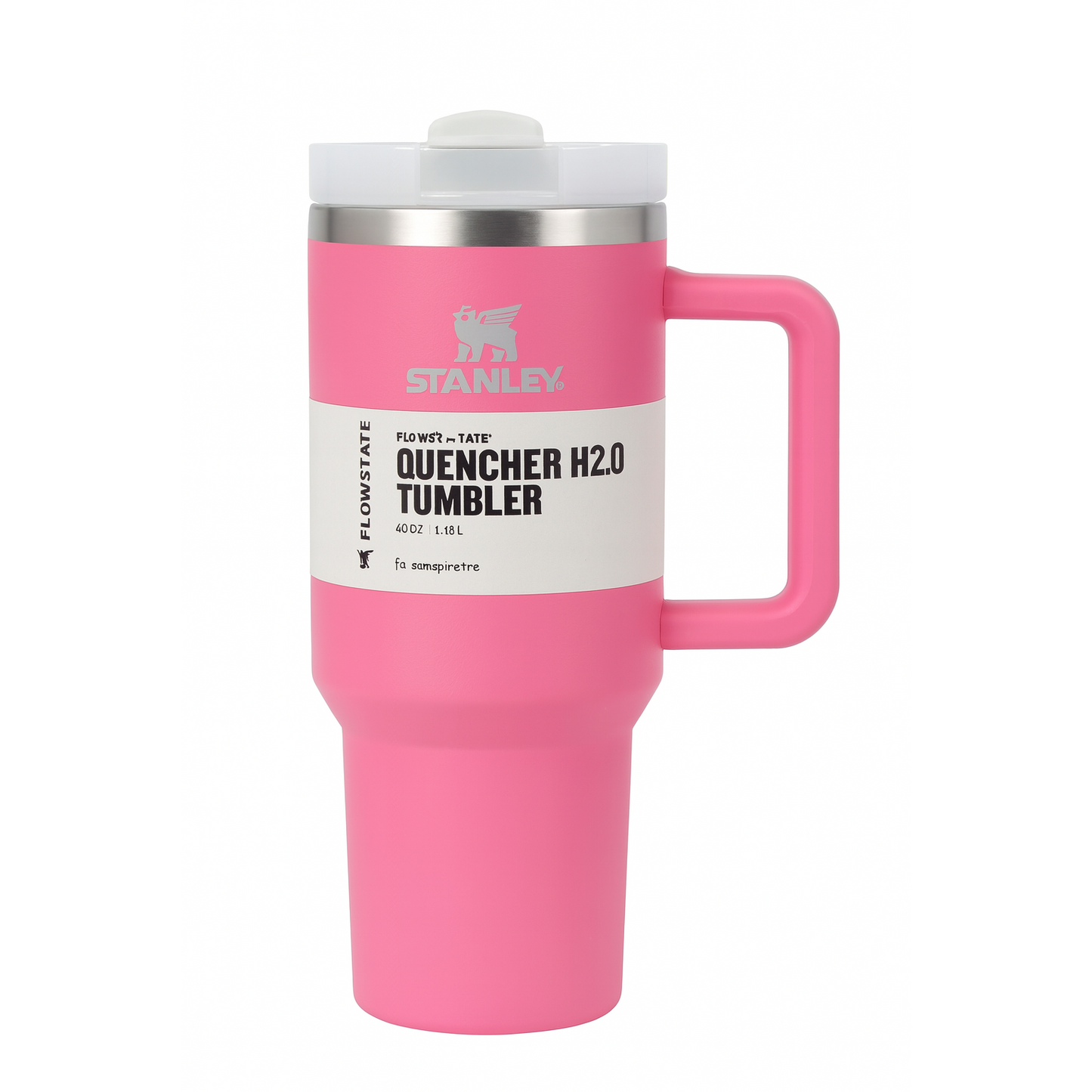 Hot Pink original Stanley Quencher Tumbler Cup with Comfortable Handle.
