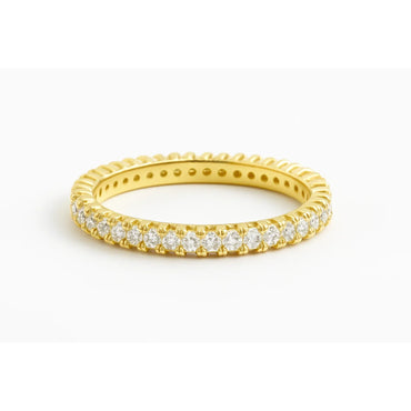 Elegant Gold-Plated Swarovski Crystal Eternity Ring for Women Delicate Sparkle - Gomix Brands Outlet
