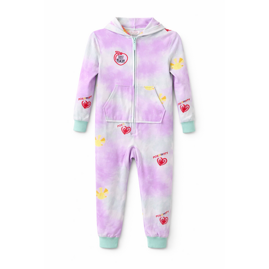 Cat & Jack Girls Fleece Zip Up Pajama Jumpsuit