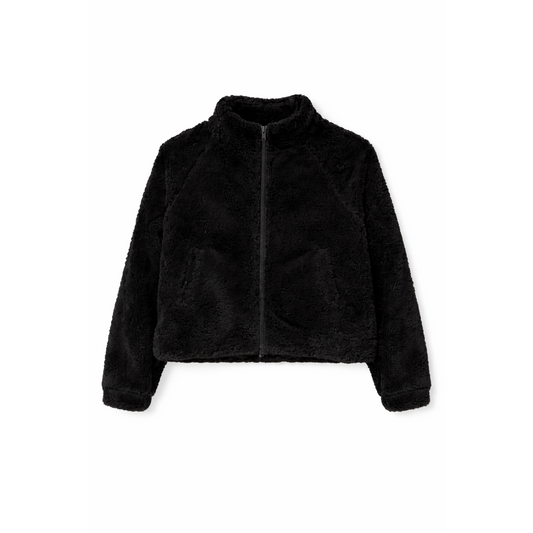 Arizona Sherpa Faux Fur Girls Jacket Black
