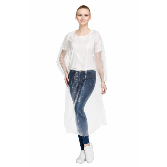 Odspter 3-Piece Disposable Waterproof Adult Raincoat with Hood – One Size