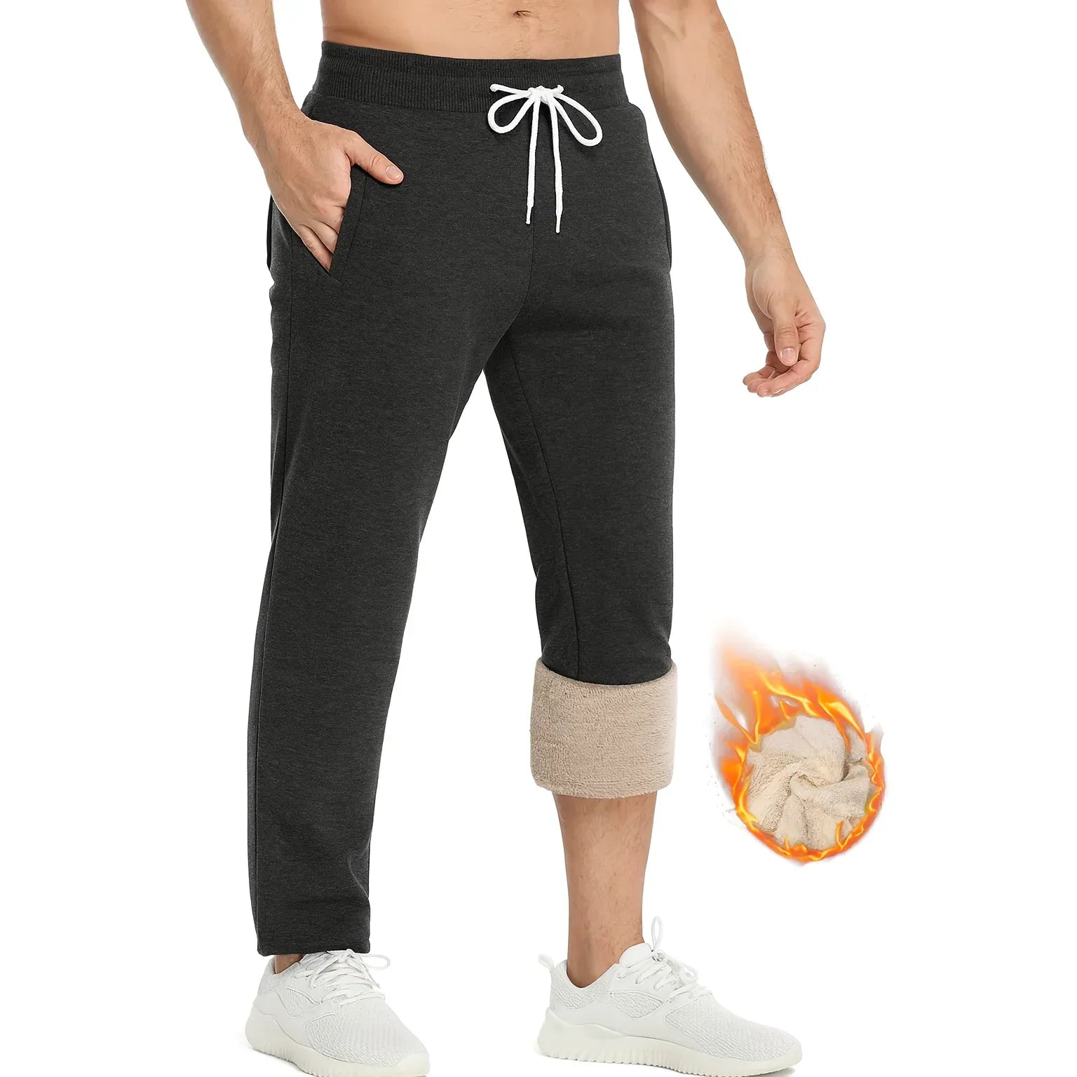 TACVASEN Men's Lined Winter Jogging Sweatpants with Sherpa Lining - Gomix Brands Outlet