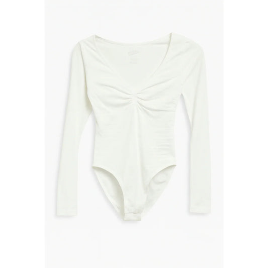 Creamy Long Sleeve Bodysuit with String – Slimming Shapewear - Gomix Brands Outlet