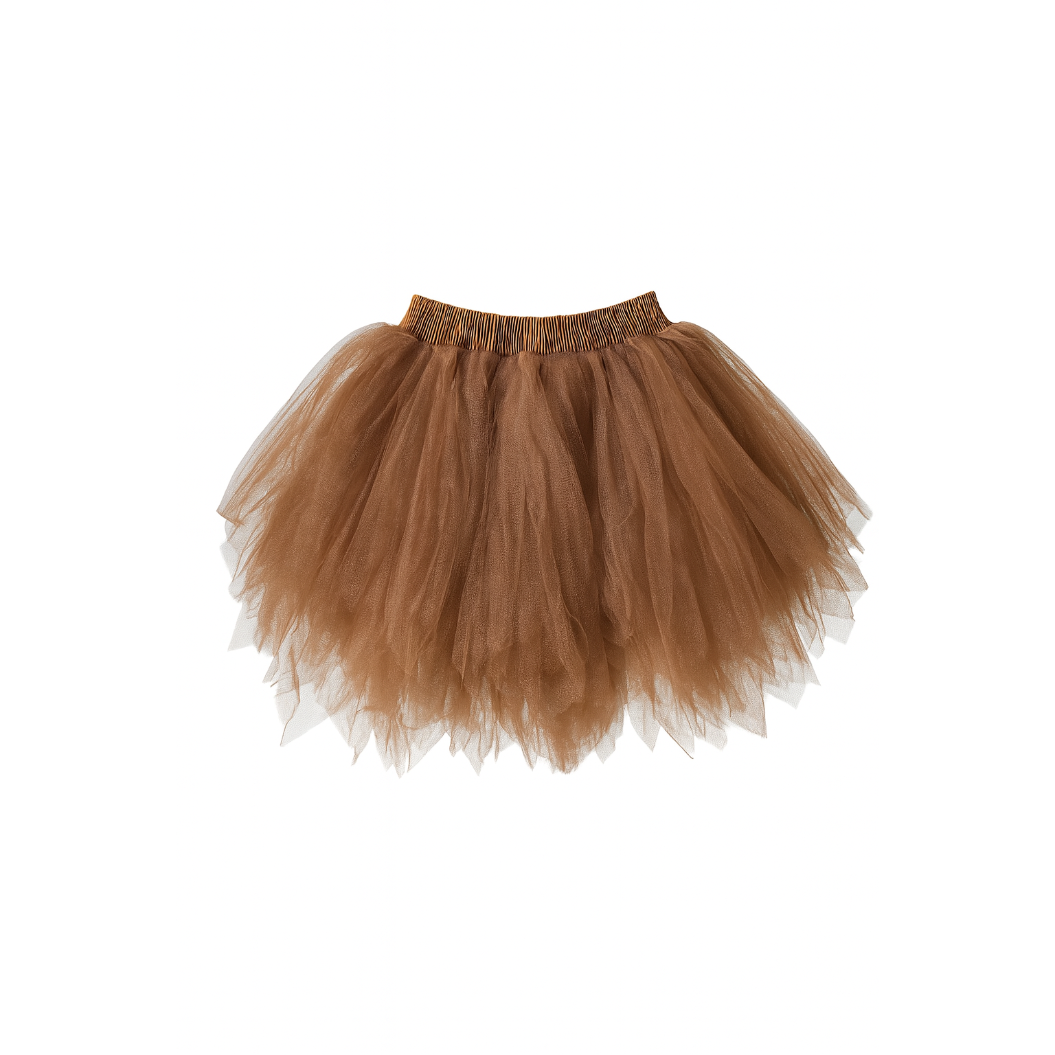 Brown tulle skirt on a white background