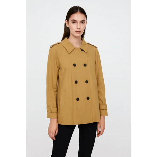 Zara Women’s Mid-Length Double Breasted Brown Trench Coat - Gomix Brands Outlet