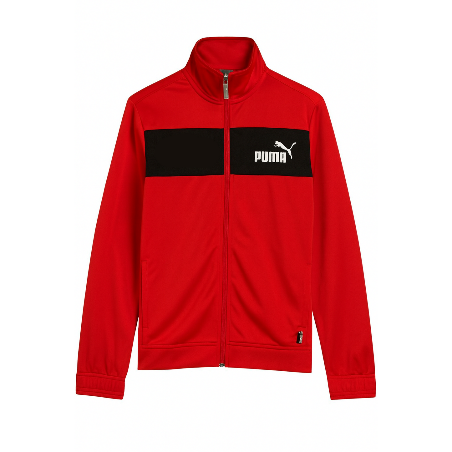 PUMA Boys Poly Suit Jacket– High‑Collar Athletic Insert