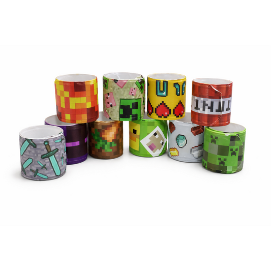 Pixel Game Pattern Decorative Tape – 10-Roll Set