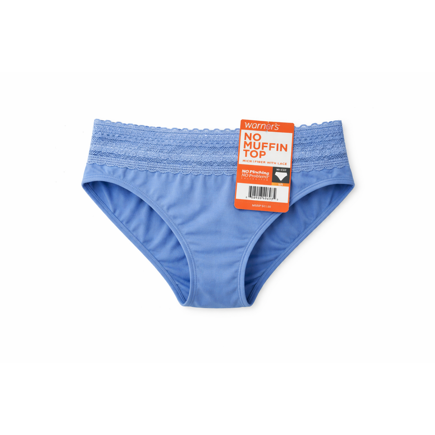 Warner's Lace Hi-Cut No-Muffin Top Panties Microfiber With Lace
