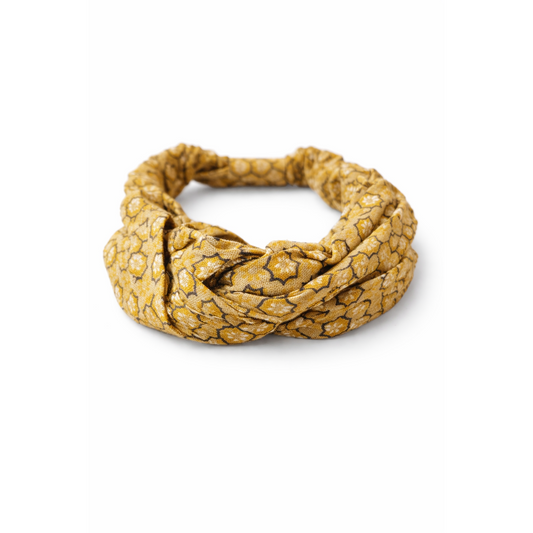 Arizona Patterned Fabric Headband – Mustard Yellow