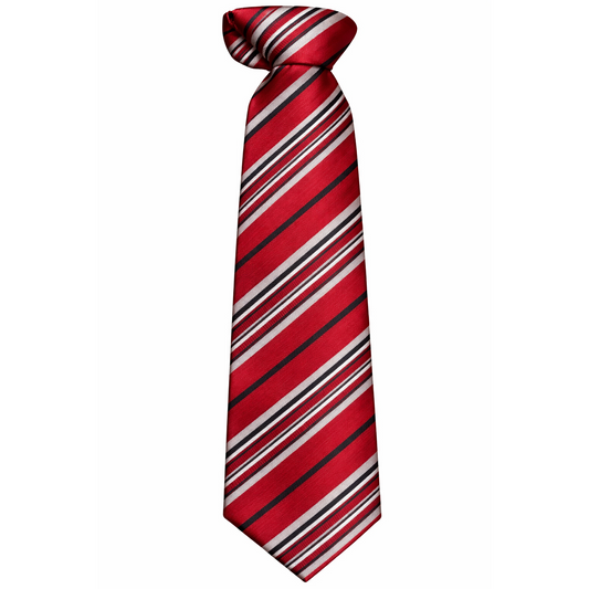 JCPenney Boys Clip-On Striped Necktie – Red & Grey Kids Tie