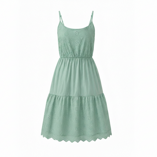 esmara Women's Dress Perforated Embroidery
