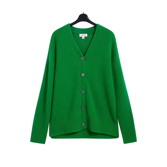 Jaeger Cozy Knit Button-Front Cardigan – Emerald Green - Gomix Brands Outlet