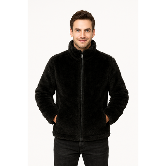 Tactical Black Fur Jacket